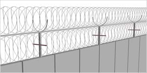 Заграждение Егоза в два ряда на заборе. 
